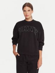 DKNY Sport Bluza DP5T1462 Czarny Regular Fit. Czarne bluzy damskie DKNY Sport, xs, bez wzorów, z bawełny, sportowe, bez ramiączek, bez kaptura. Za 309.99 zł.