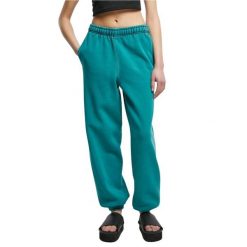 Damskie spodnie z wysoką talią Urban Classics Stone Washed. Zielone spodnie sportowe damskie Urban Classics, bez wzorów, sportowe, z podwyższonym stanem, długie. Za 212.35 zł.