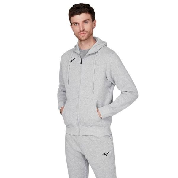 Bluza z kapturem Mizuno FZ. Szare bluzy sportowe męskie Mizuno, l, bez wzorów, z kapturem, na fitness i siłownię. W wyprzedaży za 190.00 zł.