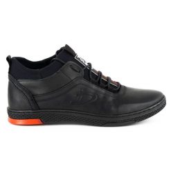 Polbut Buty męskie zimowe K27F czarne. Czarne botki męskie na jesień, bez wzorów, ze skóry, bez obcasa, bez zapięcia. Za 367.89 zł.