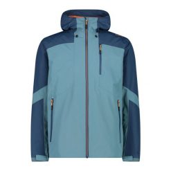 Kurtka nieprzemakalna z stałym kapturem CMP. Niebieskie kurtki męskie CMP, bez wzorów, sportowe. Za 619.35 zł.