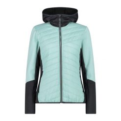 Kurtka damska turystyczna CMP 34E2246. Niebieskie kurtki sportowe damskie CMP, m, bez wzorów, bez ramiączek, bez kaptura. Za 349.99 zł.