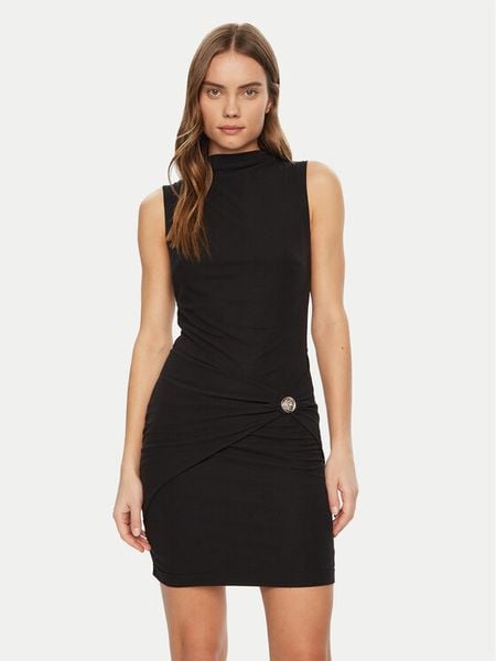 Guess Sukienka koktajlowa W5RK24 KAQL2 Czarny Regular Fit. Czarne sukienki damskie Guess, xl, z aplikacjami, z syntetyku, wizytowe, bez kołnierzyka, bez ramiączek. Za 239.99 zł.