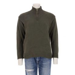 Damski sweter khaki. Zielone swetry nierozpinane damskie Ralph Lauren, bez wzorów, sportowe, bez kołnierzyka, bez ramiączek. Za 127.76 zł.