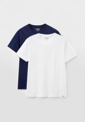 WRANGLER SS 2 PACK TEE MĘSKI T-SHIRT KOSZULKA NAVY W7BADH114 112131579. Niebieskie t-shirty męskie Wrangler, m, bez wzorów, bez kołnierzyka, bez ramiączek. Za 119.99 zł.