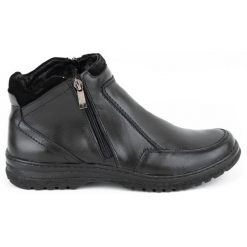 KOMODO Buty męskie sztyblety 816 Czarne. Czarne botki męskie na zimę, bez wzorów, z wełny, bez obcasa, bez zapięcia. Za 453.66 zł.