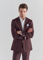 PAKO LORENTE – Marynarka męska garniturowa P21WF-3G-079-D. Czerwone garnitury męskie Pako Lorente, m, bez wzorów, z elastanu. Za 499.99 zł.
