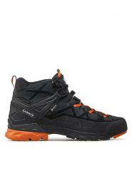 Aku Trekkingi Rock Dfs Mid Gtx GORE-TEX 718 Czarny. Czarne botki męskie Aku, bez wzorów, z gore-texu, rockowe, bez obcasa, bez zapięcia. Za 899.99 zł.