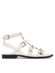 Guess Sandały FLJYZZ PEL03 Biały. Białe sandały damskie Guess, z aplikacjami, ze skóry, bez obcasa, na płaskiej podeszwie, bez zapięcia. Za 549.99 zł.