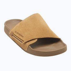 Klapki męskie Quiksilver Rivi Suede. Brązowe klapki męskie Quiksilver, bez wzorów, bez zapięcia. Za 199.99 zł.