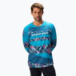 Longsleeve rowerowy męski Endura Ltd Printed barra. Niebieskie bluzy męskie ENDURA, m, bez wzorów, sportowe, bez ramiączek, bez kaptura. Za 199.99 zł.