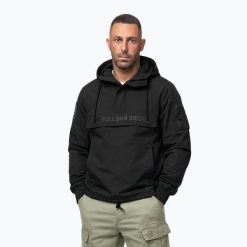 Kurtka męska Pitbull Meandro Kangaroo. Czarne kurtki męskie PITBULL, m, bez wzorów, z materiału, eleganckie, bez kaptura. Za 339.99 zł.