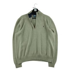 Second life - Męski sweter z kołnierzem typu trucker - Jak nowy. Szare swetry męskie Ralph Lauren, m, bez wzorów, sportowe, bez kołnierzyka, bez ramiączek. Za 253.76 zł.