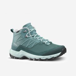 Buty turystyczne damskie Quechua MH500 Mid wodoodporne. Zielone obuwie trekkingowe damskie QUECHUA, z kauczuku, bez zapięcia. Za 329.99 zł.