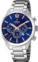 Zegarek Festina Zegarek męski Festina F20343-9 srebrny. Szare zegarki męskie Festina, bez wzorów, srebrne. Za 551.00 zł.