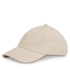 Czapka z daszkiem Calvin Klein. Brązowe czapki damskie Calvin Klein, bez wzorów. Za 119.99 zł.