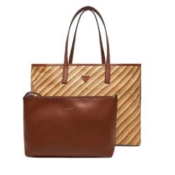 Torebka Guess. Brązowe shopperki damskie Guess, z aplikacjami, bez dodatków. Za 469.99 zł.