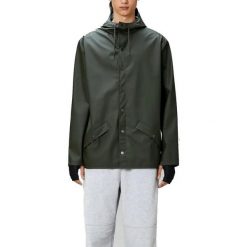 Kurtka RAINS 12010R LONG JACKET W3 Zielony. Zielone kurtki męskie Rains, xl, bez wzorów, z materiału, z kapturem. Za 218.99 zł.