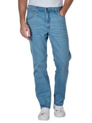 WRANGLER MĘSKIE SPODNIE REGULAR FIT DESERT OASIS 112351219 W154017980. Niebieskie jeansy męskie Wrangler, na lato, z bawełny, eleganckie. Za 189.99 zł.