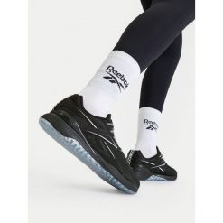 Buty na siłownię Reebok. Czarne obuwie sportowe damskie Reebok, bez wzorów, bez zapięcia, na fitness i siłownię. Za 599.99 zł.