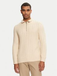 Wrangler Sweter 112357290 Écru Regular Fit. Swetry męskie Wrangler, m, bez wzorów, z bawełny, bez kołnierzyka, bez ramiączek. Za 184.99 zł.