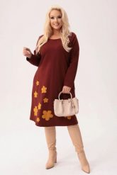 Czekoladowa dresowa sukienka Fiorella - klasyka z jesiennym akcentem PLUS SIZE XXL JESIEŃ. Brązowe sukienki damskie Moda Size Plus Iwanek, na co dzień, na jesień, plus size, z aplikacjami, z bawełny, eleganckie, bez kołnierzyka, plus size, bez ramiączek, midi, oversize. Za 289.90 zł.