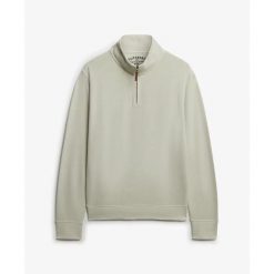 Klasyczny sweter z kołnierzem typu półgolf Superdry Essential. Białe swetry męskie Superdry, na zimę, m, bez wzorów, klasyczne, bez kołnierzyka, bez ramiączek. Za 332.10 zł.