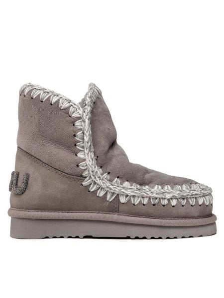 Mou Śniegowce Eskimo 18 Glitter Logo Szary. Szare śniegowce damskie Mou, ze skóry, bez zapięcia. Za 1,029.00 zł.