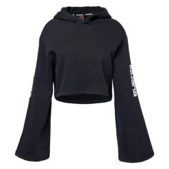 Bluza Z Kapturem Pirumo Dla Kobiet. Czarne bluzy damskie IGUANA, bez wzorów, bez ramiączek, z kapturem. Za 236.99 zł.