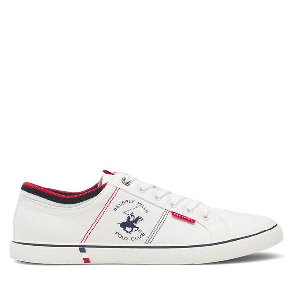 Trampki Beverly Hills Polo Club. Białe trampki męskie Beverly Hills Polo Club, bez wzorów, bez zapięcia. Za 149.99 zł.