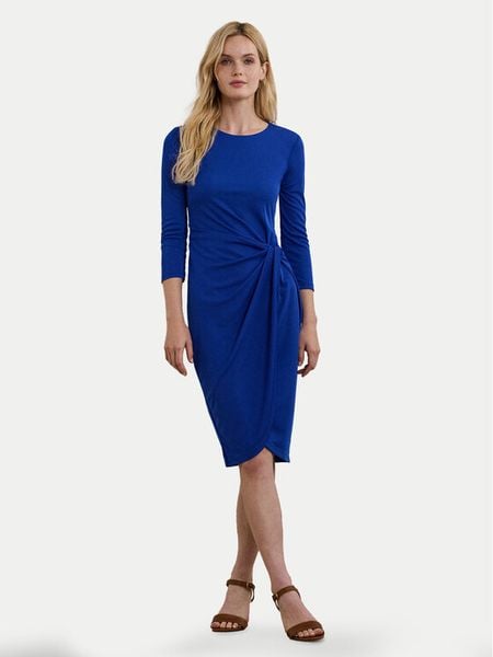 LAUREN RALPH LAUREN Sukienka codzienna 250957709001 Niebieski Regular Fit. Niebieskie sukienki damskie Lauren Ralph Lauren, na co dzień, bez wzorów, z syntetyku, bez kołnierzyka, bez ramiączek, proste. Za 509.99 zł.