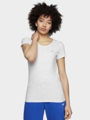 4F T-shirt slim gładki damski XS. Białe t-shirty damskie 4F, uniwersalny, bez wzorów, z bawełny, biznesowe, bez kołnierzyka, bez ramiączek. Za 49.99 zł.