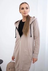 Bluza sukienkowa z kapturem ciemny beżowy. Brązowe bluzy damskie KESI, l, bez wzorów, z bawełny, bez ramiączek, z kapturem. Za 234.40 zł.