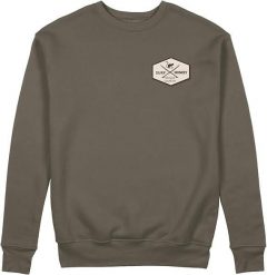 Bluza z naszywką – okrągły dekolt / dla dorosłych (oliwkowa zieleń). Zielone bluzy damskie SURF MONKEY, l, z aplikacjami, z bawełny, klasyczne, bez ramiączek, bez kaptura. Za 269.95 zł.