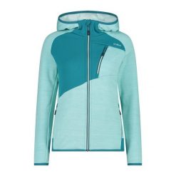 Bluza damska turystyczna CMP 34E2836. Niebieskie bluzy damskie CMP, m, bez wzorów, z materiału, sportowe, bez ramiączek, z kapturem. Za 459.85 zł.