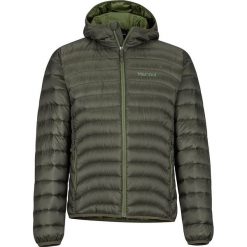 Kurtka puchowa "Tullus Hoody" w kolorze zielonym. Zielone kurtki męskie Marmot, m, bez wzorów, z puchu, bez kaptura. W wyprzedaży za 395.95 zł.