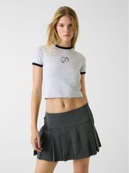 Guess Jeans T-Shirt W6RI16 J1314 Szary Classic Fit. Szare t-shirty damskie Guess Jeans, xxl, z aplikacjami, z bawełny, bez kołnierzyka, bez ramiączek. Za 159.00 zł.