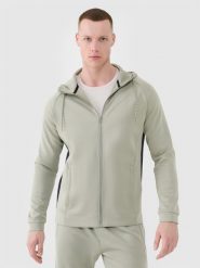 4F Bluza treningowa szybkoschnąca męska - khaki 3XL. Brązowe bluzy sportowe męskie 4F, m, bez wzorów, z dzianiny, z kapturem, do biegania. W wyprzedaży za 159.99 zł.