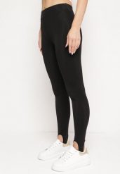 Czarne Legginsy z Wysokim Stanem i Antypoślizgową Gumką na Piętę Elazyn. Czarne legginsy damskie Born2be, bez wzorów, z jeansu. Za 39.99 zł.
