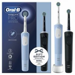 Szczoteczka elektryczna Oral-B Vitality Pro D103 Duo Black/ Lilac Violet. Czarne szczoteczki elektryczne BRAUN. Za 184.99 zł.