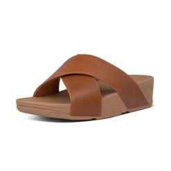 Sandały damskie FitFlop Lulu Leather. Brązowe sandały damskie FIT FLOP, bez wzorów, z materiału, bez obcasa, bez zapięcia. Za 510.00 zł.