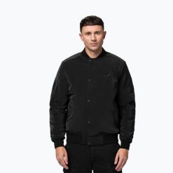 Kurtka męska Pitbull Manolito Baseball. Czarne kurtki męskie PITBULL, m, bez wzorów, z materiału, bez kaptura. Za 309.99 zł.