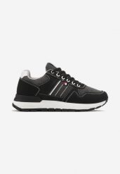 Czarne Buty Sportowe Sneakersy na Płaskiej Podeszwie z Ozdobnymi Przeszyciami Noala. Czarne buty sportowe męskie Born2be, bez wzorów, bez zapięcia. Za 109.99 zł.