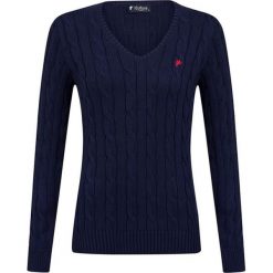 Sweter w kolorze granatowym. Niebieskie swetry nierozpinane damskie Denim Culture, l, bez wzorów, z bawełny, bez kołnierzyka, bez ramiączek. W wyprzedaży za 144.95 zł.