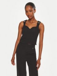 Rinascimento Top CFC0120598003 Czarny Slim Fit. Czarne topy damskie Rinascimento, l, bez wzorów, z syntetyku, bez kołnierzyka, bez ramiączek. Za 419.99 zł.