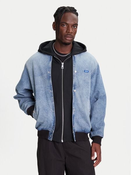 HUGO Kurtka jeansowa Enjo 50541735 Niebieski Relaxed Fit. Niebieskie kurtki męskie Hugo, m, bez wzorów, z bawełny, bez kaptura. Za 619.99 zł.