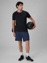 4F Spodenki treningowe szybkoschnące męskie - granatowe XL. Niebieskie szorty męskie 4F, bez wzorów, z materiału, sportowe. Za 149.99 zł.