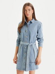 Calvin Klein Jeans Sukienka jeansowa LV047F671G Niebieski Regular Fit. Niebieskie sukienki damskie Calvin Klein Jeans, xl, bez wzorów, z bawełny, bez kołnierzyka, bez ramiączek. Za 489.99 zł.