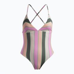 Strój kąpielowy jednoczęściowy damski ROXY Vista Stripe. Brązowe stroje kąpielowe damskie Roxy, s, bez wzorów, z elastanu. Za 199.99 zł.