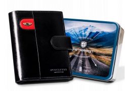 Portfel skórzany Peterson [D] PTN 22309L-VT-E czarny. Czarne portfele męskie Peterson, bez wzorów, ze skóry. Za 115.99 zł.